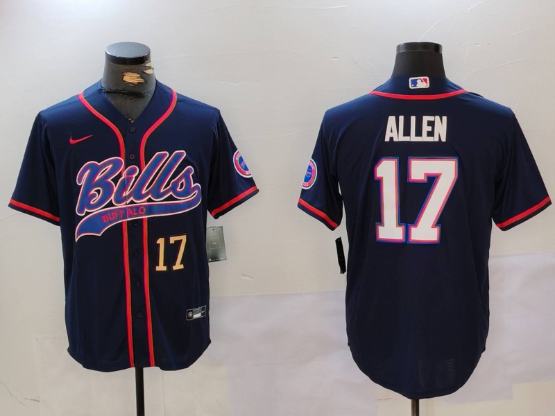 Men Buffalo Bills 17 Allen Blue Joint Name 2024 Nike Limited NFL Jersey style 9101